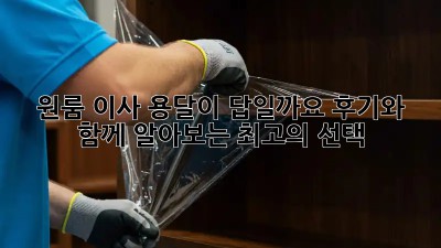 원룸 이사, 용달이 답일까요? 후기와 함께 알아보는 최고의 선택!
